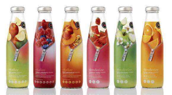 Fruit drink packs with added Zipp