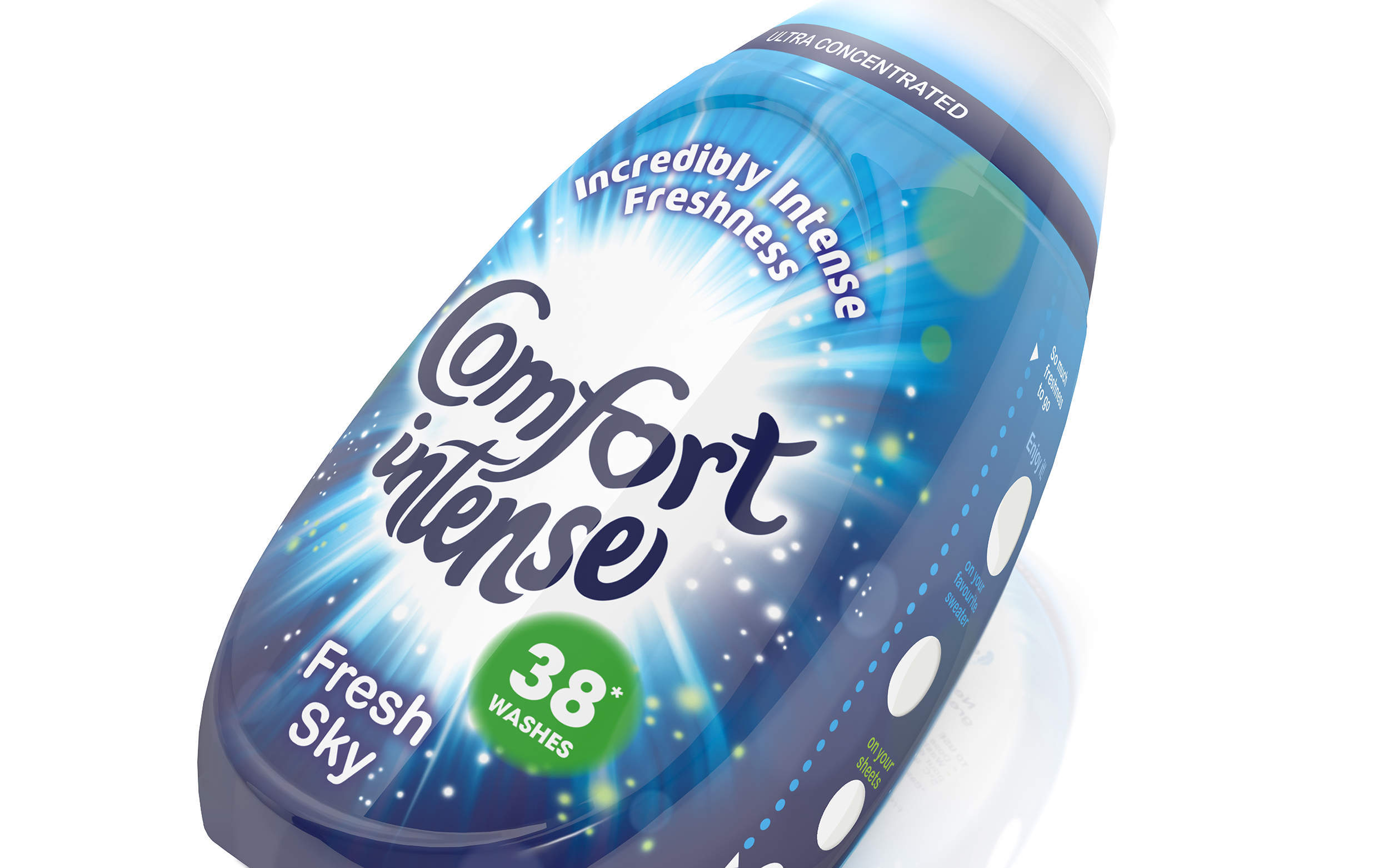 PB Creative have collaborated with Comfort to design an exciting new range of ultra concentrated Fabric Conditioners for Unilever.