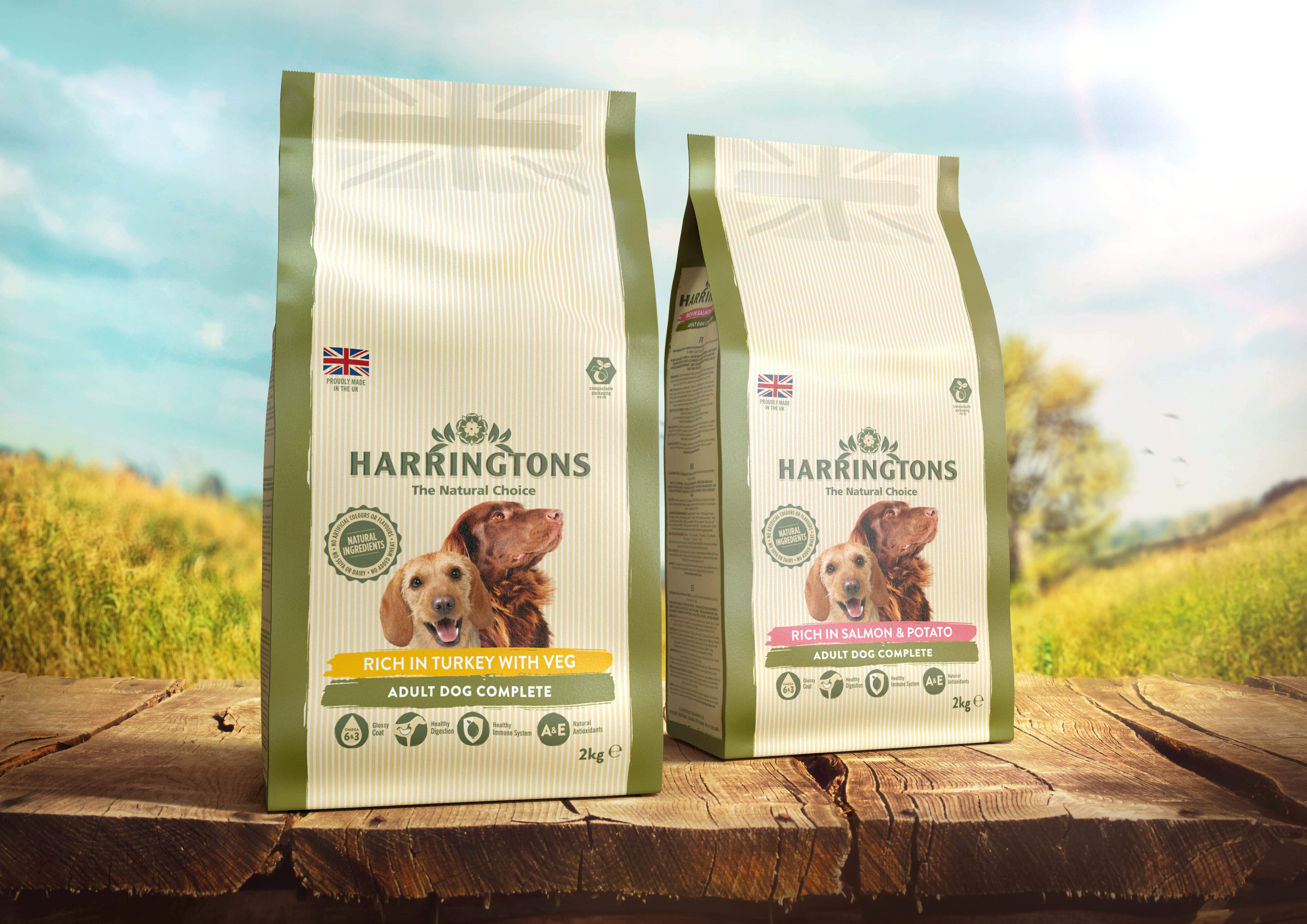 Harringtons dog food launches new crafted look packaging, with design by Hornall Anderson