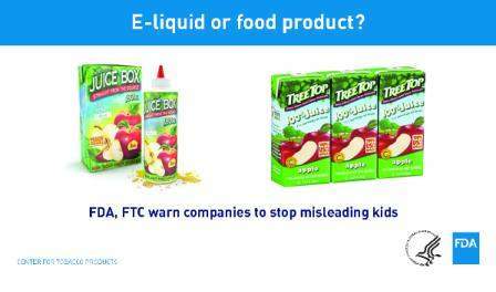US FDA, FTC warn companies over kid-friendly packaging for e-cigarette liquids