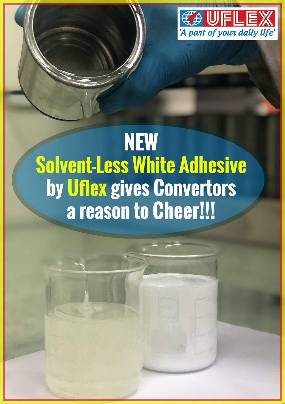 New Solvent-Less White Adhesive by Uflex gives Convertors a reason to Cheer