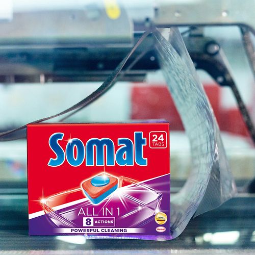 Henkel uses over 50% recycled plastic in transport packaging of Somat dish wash tab