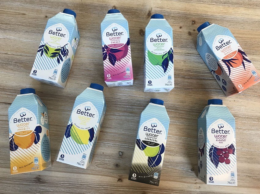 Unilever’s start-up brand B-Better launches water range in SIG’s carton bottle combidome