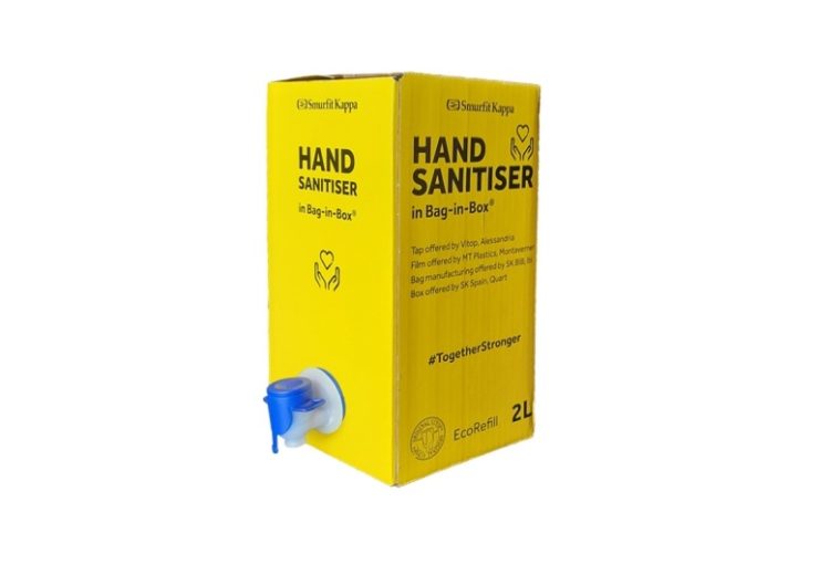 Smurfit Kappa introduces bag-in-box packaging for hand sanitiser