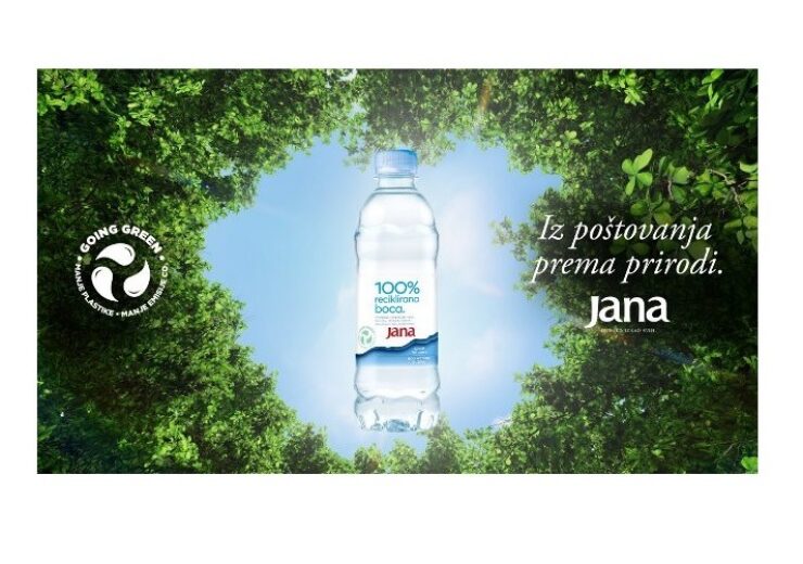 Jana mineral water in 100% rPET bottle