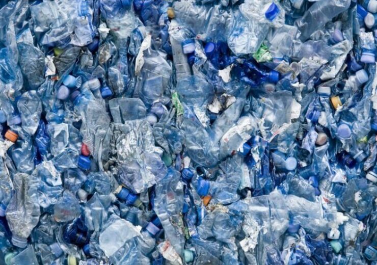 blue plastic garbage