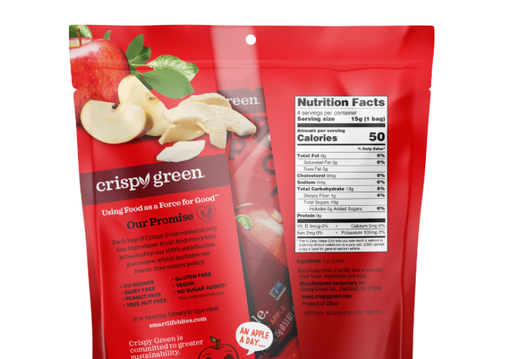 Crispy Fruit updated packaging provides more fruit and less waste