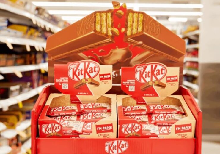 Nestlé trials recyclable paper wrapper design for KitKat bars in Australia