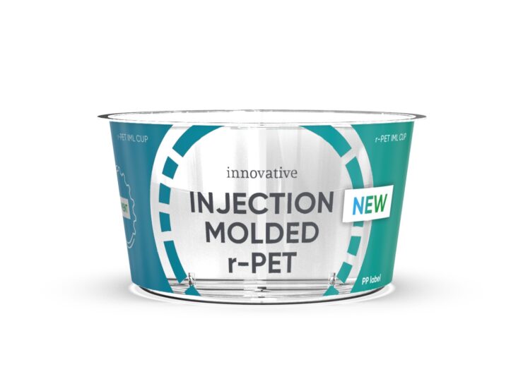 Injection molded r-PET cups