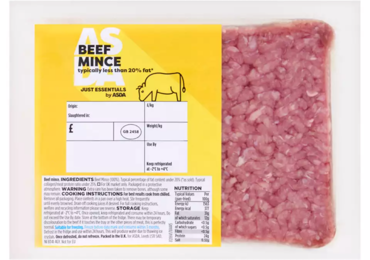 Asda switches to recyclable packaging for Just Essentials beef mince range